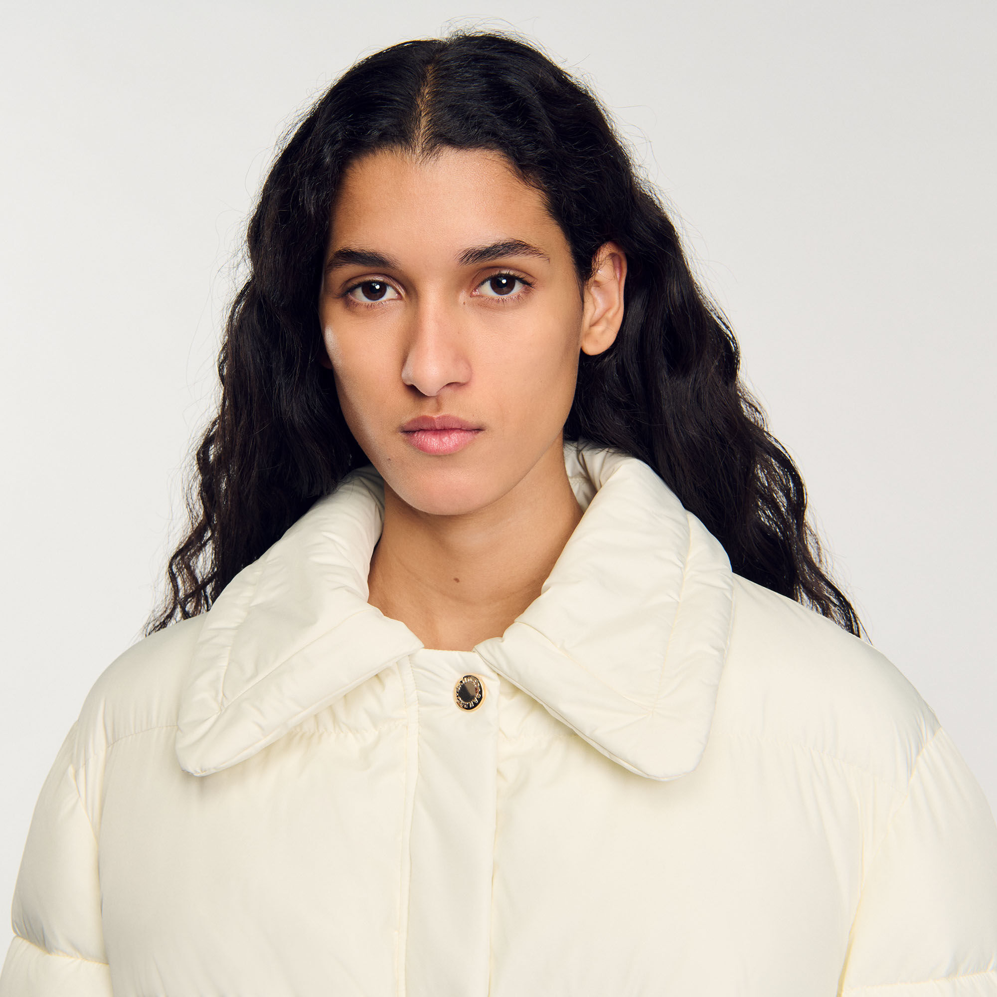 Quilted mid-length puffer jacket