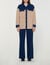 Knit and denim cardicoat