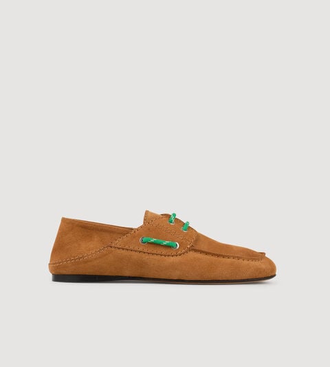 Suede boat shoe loafers
