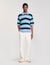 Striped knit polo shirt