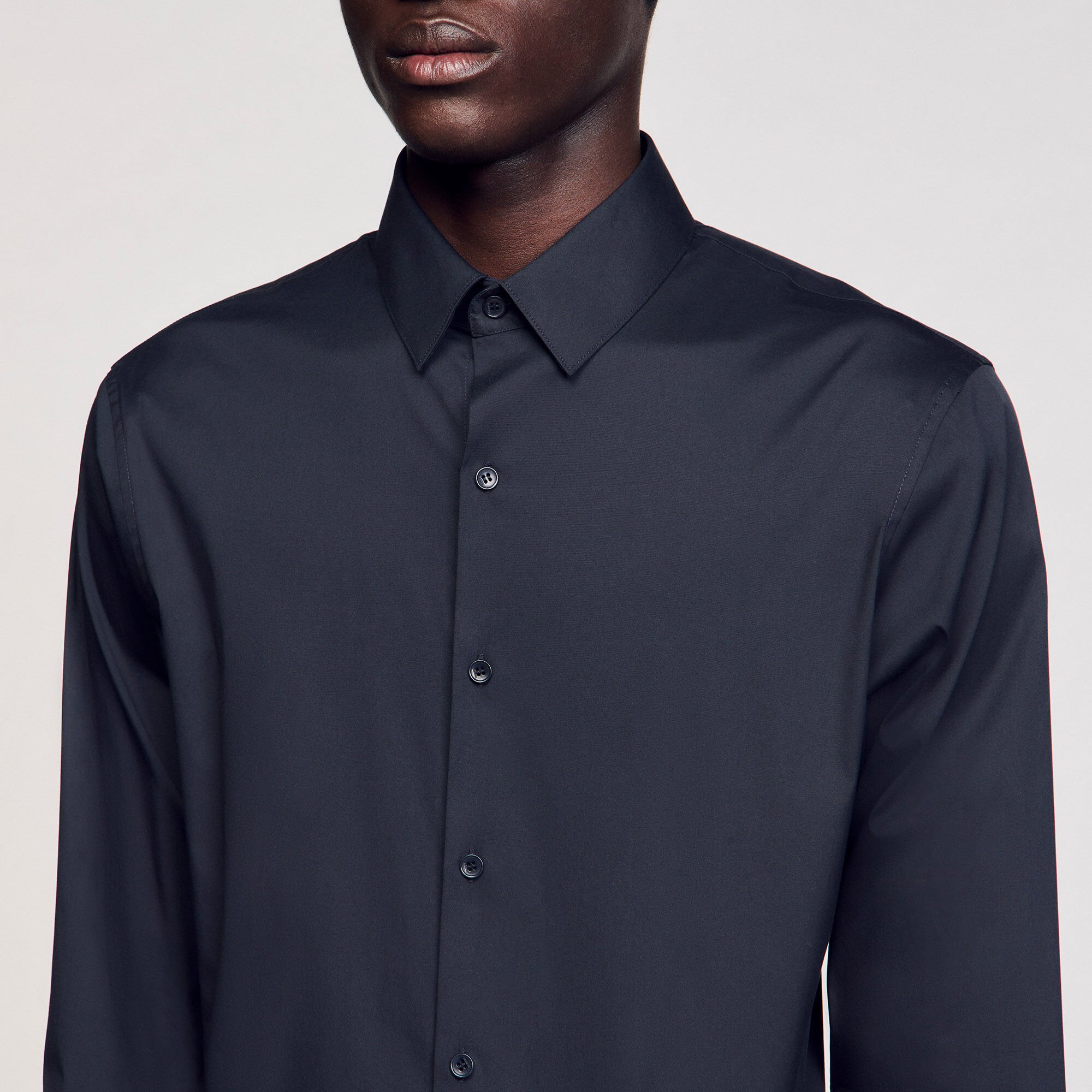 Fitted stretch cotton shirt