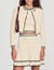 Cropped pointelle knit cardigan