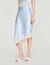 Asymmetrical satin skirt with lace