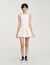Short box-pleated skirt