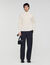 Wool sweater with zipped collar