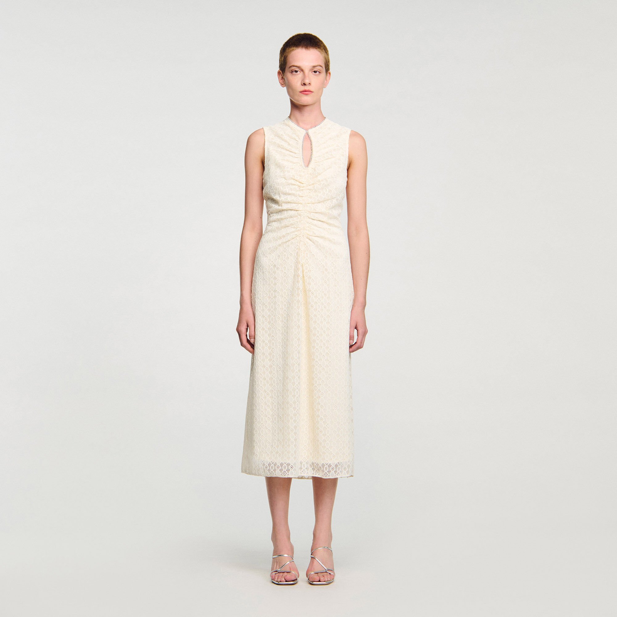 Lace keyhole maxi dress