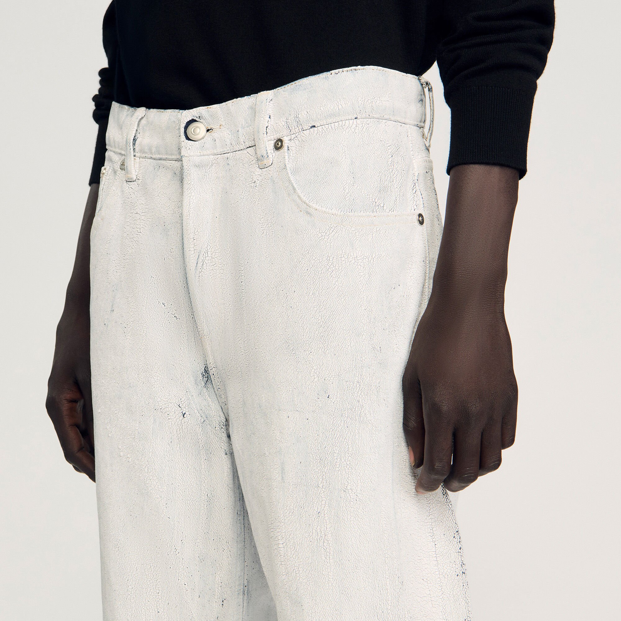 Regular crackle-effect jeans Regular crackle-effect jeans