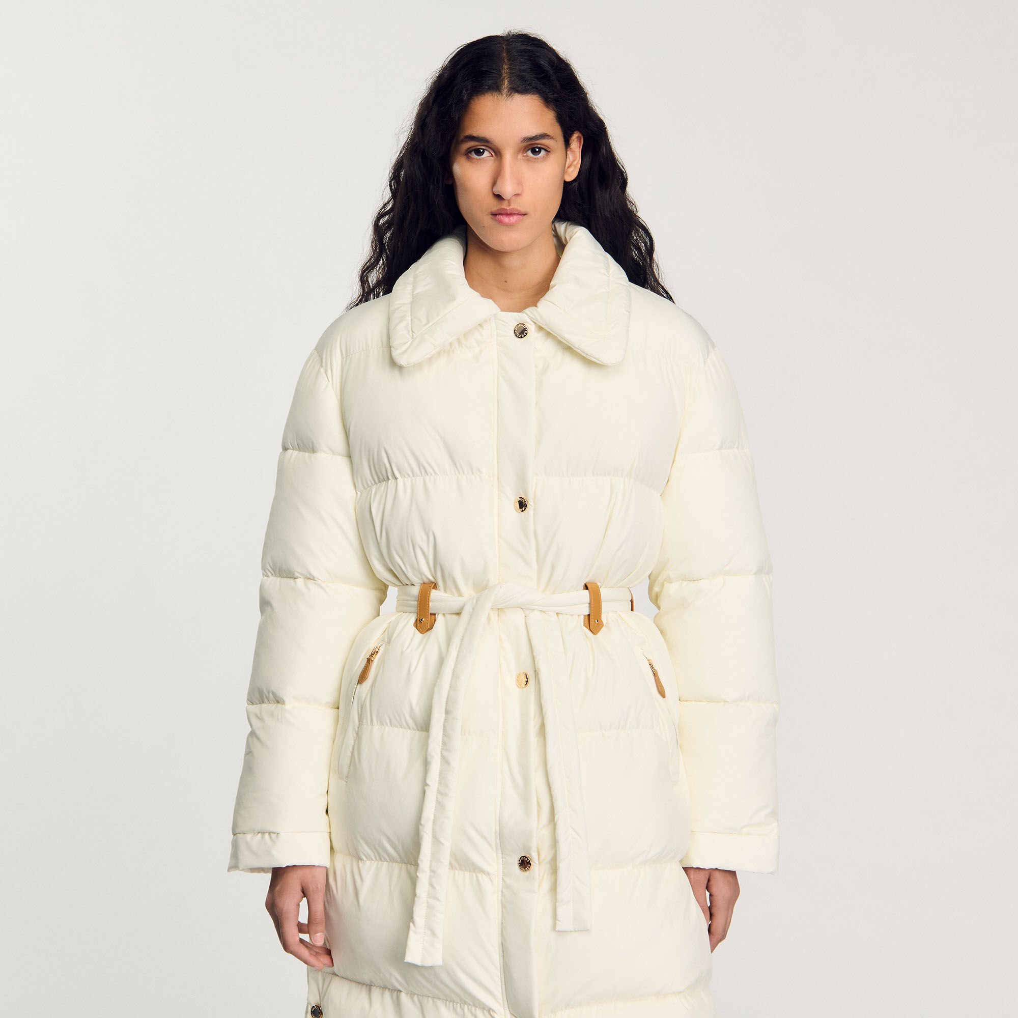 Quilted mid-length puffer jacket