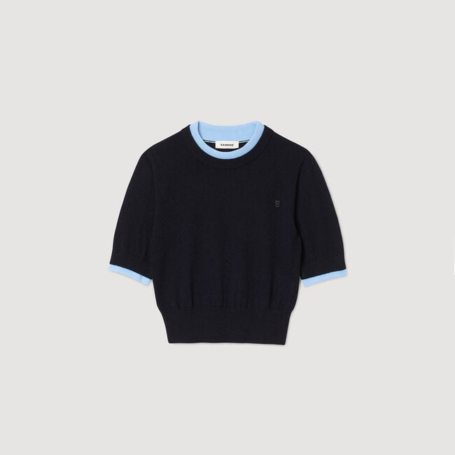 Two-tone cropped sweater