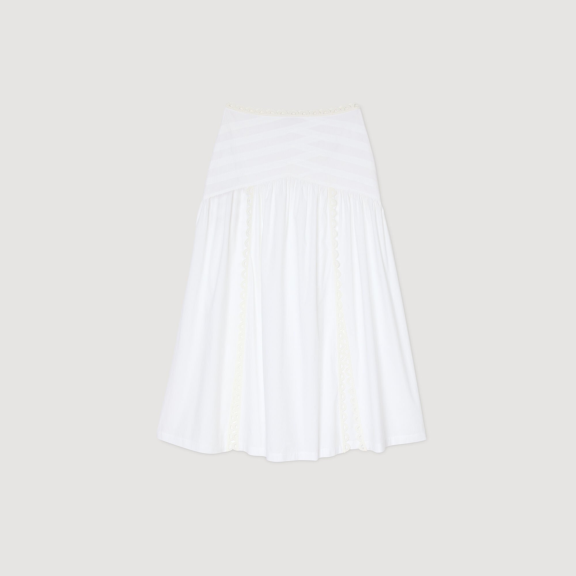 Long poplin skirt
