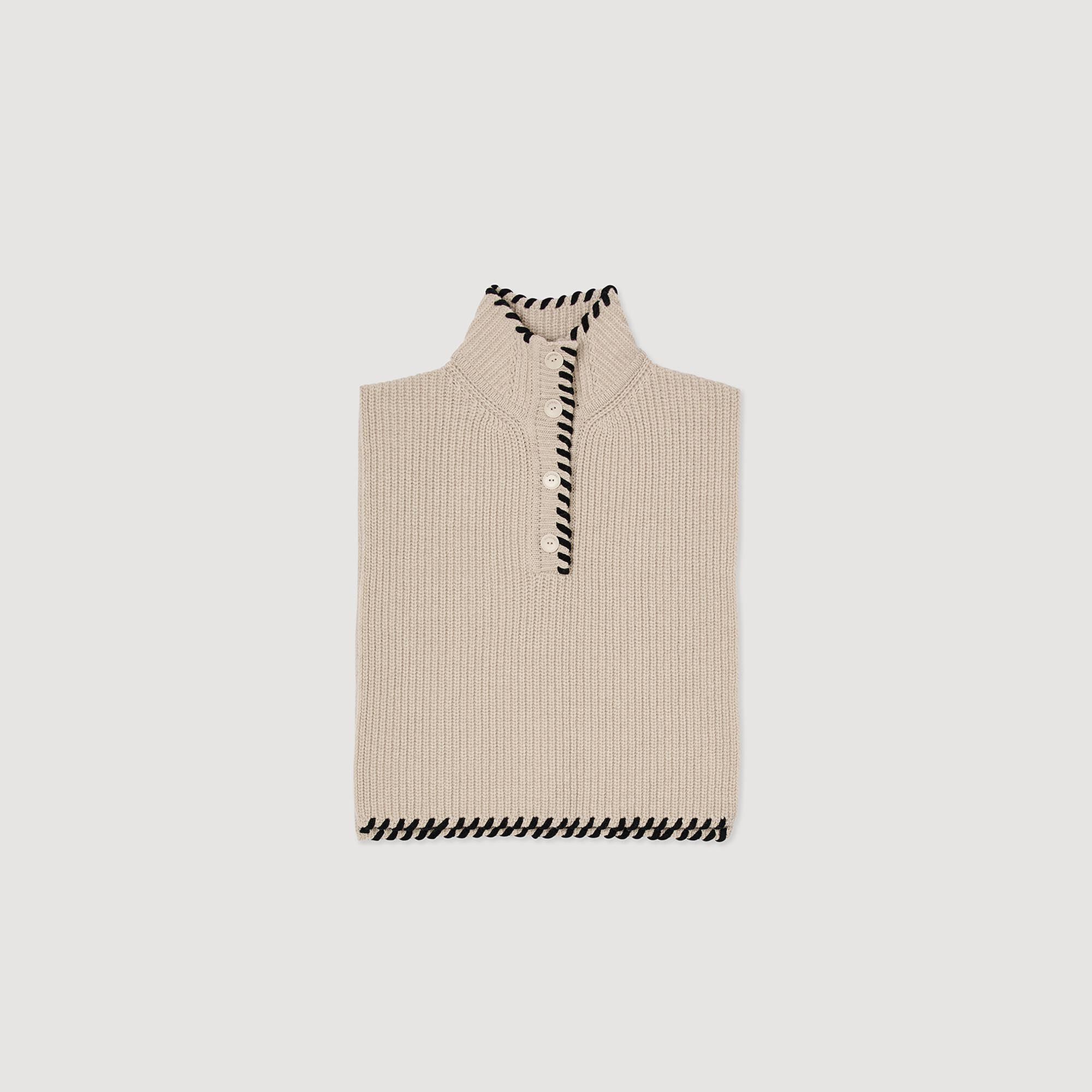 High Collar Fringed Sweater High Collar Fringed Sweater