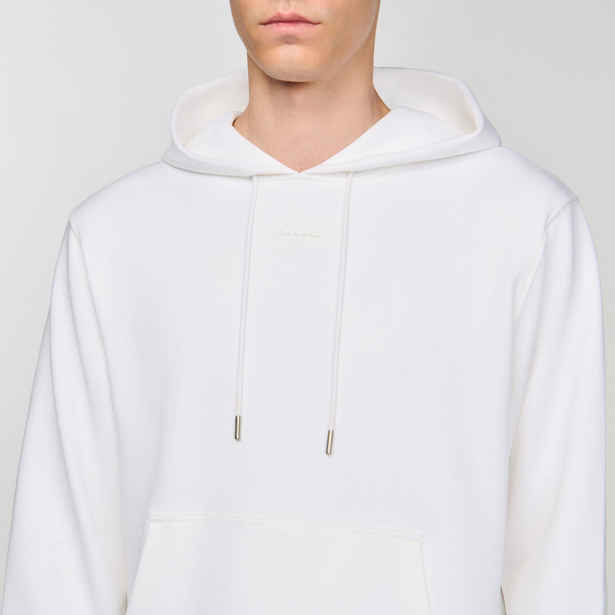 Logo hoodie white / beige for Men | Sandro Paris