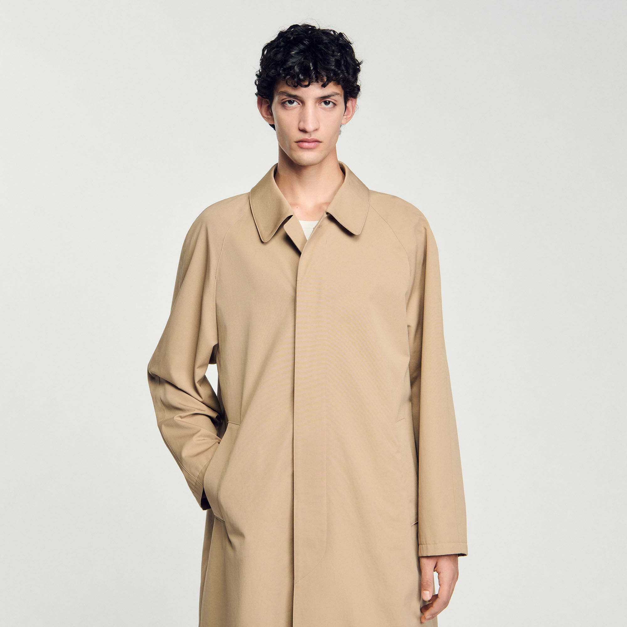 Long coat white / beige for Men | Sandro Paris