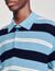 Striped knit polo shirt