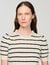 Striped sweater with pearl collar