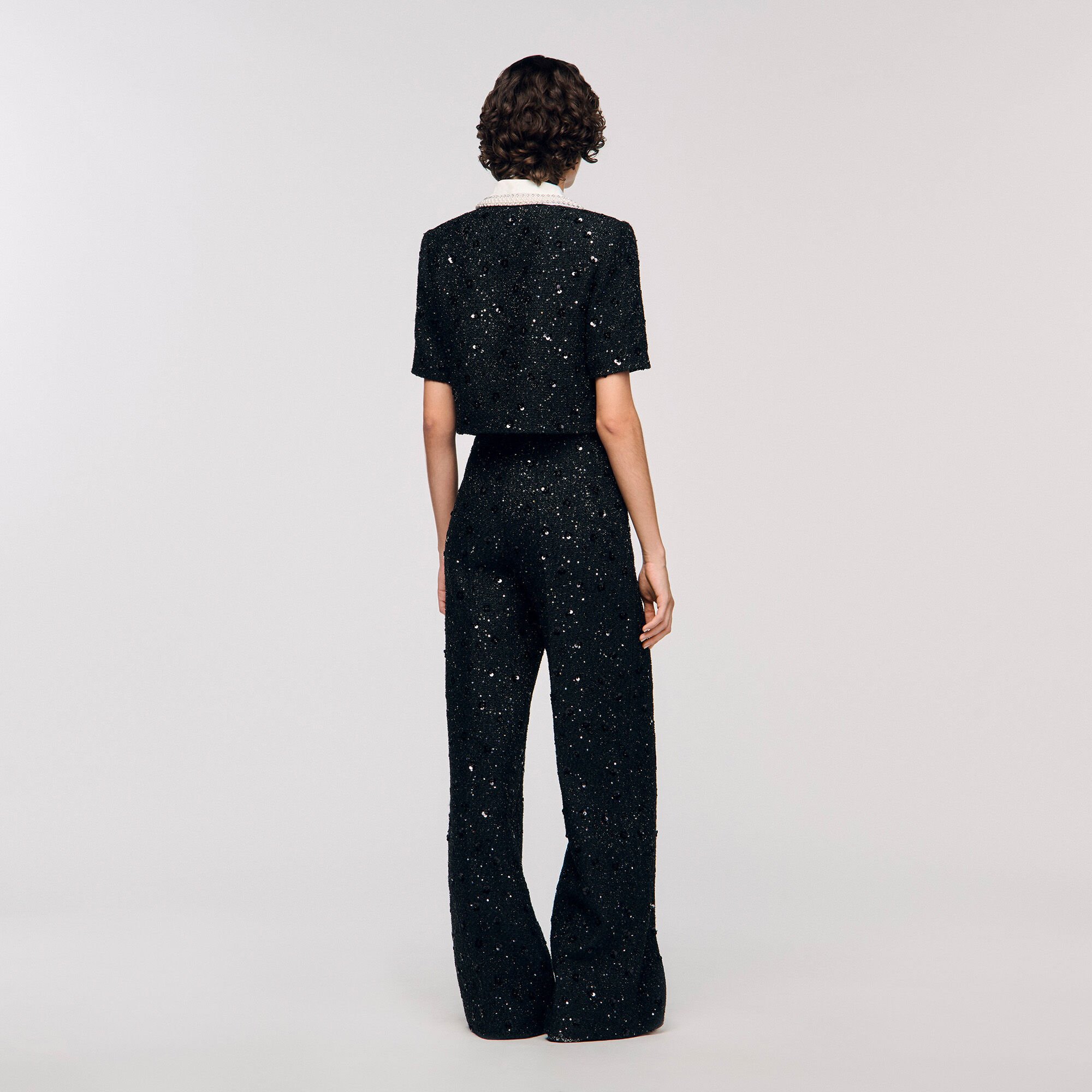 Rhinestone tweed trousers