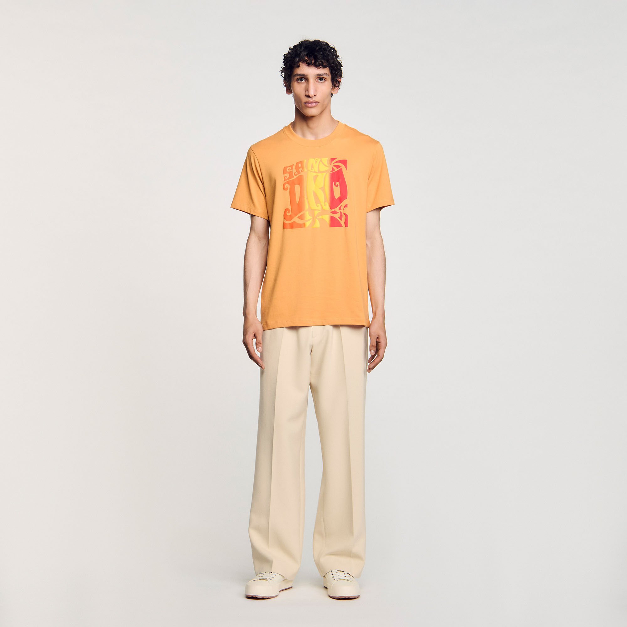 Wave print cotton T-shirt