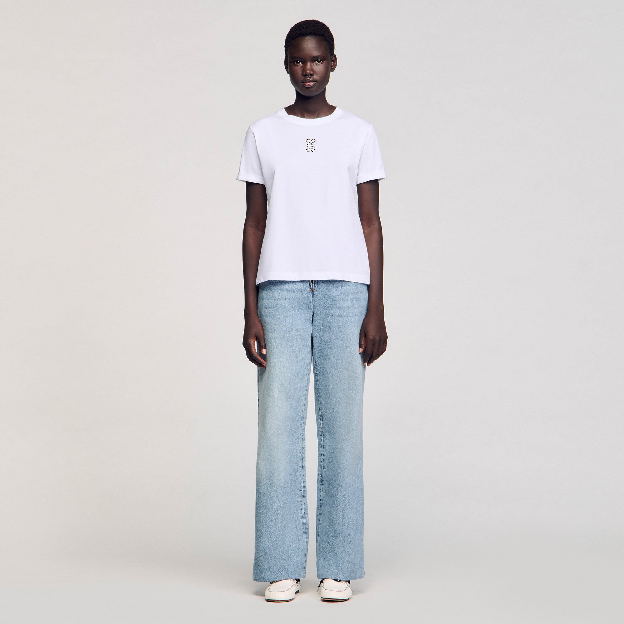 Cotton T-shirt with embroidery