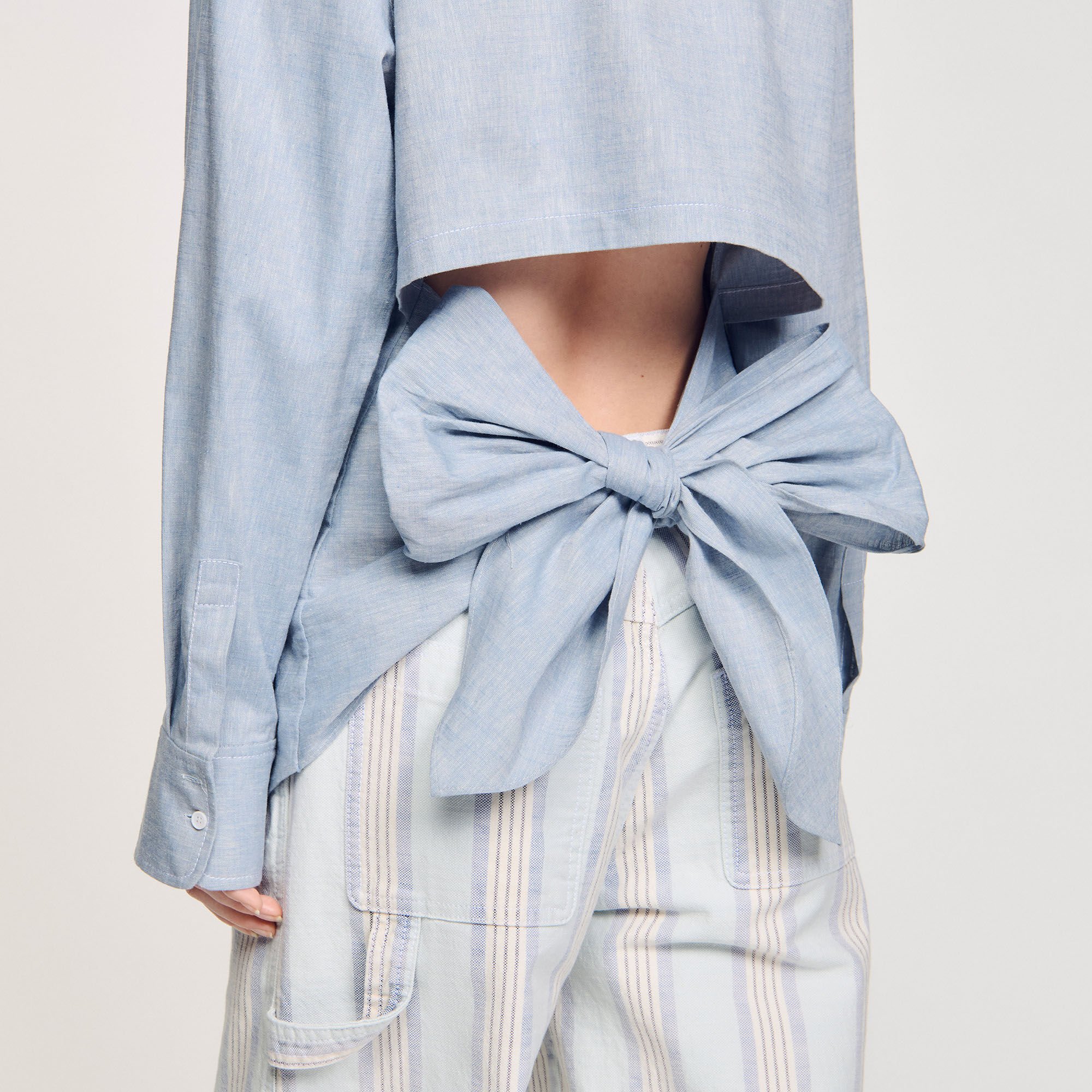 Long tie-back shirt