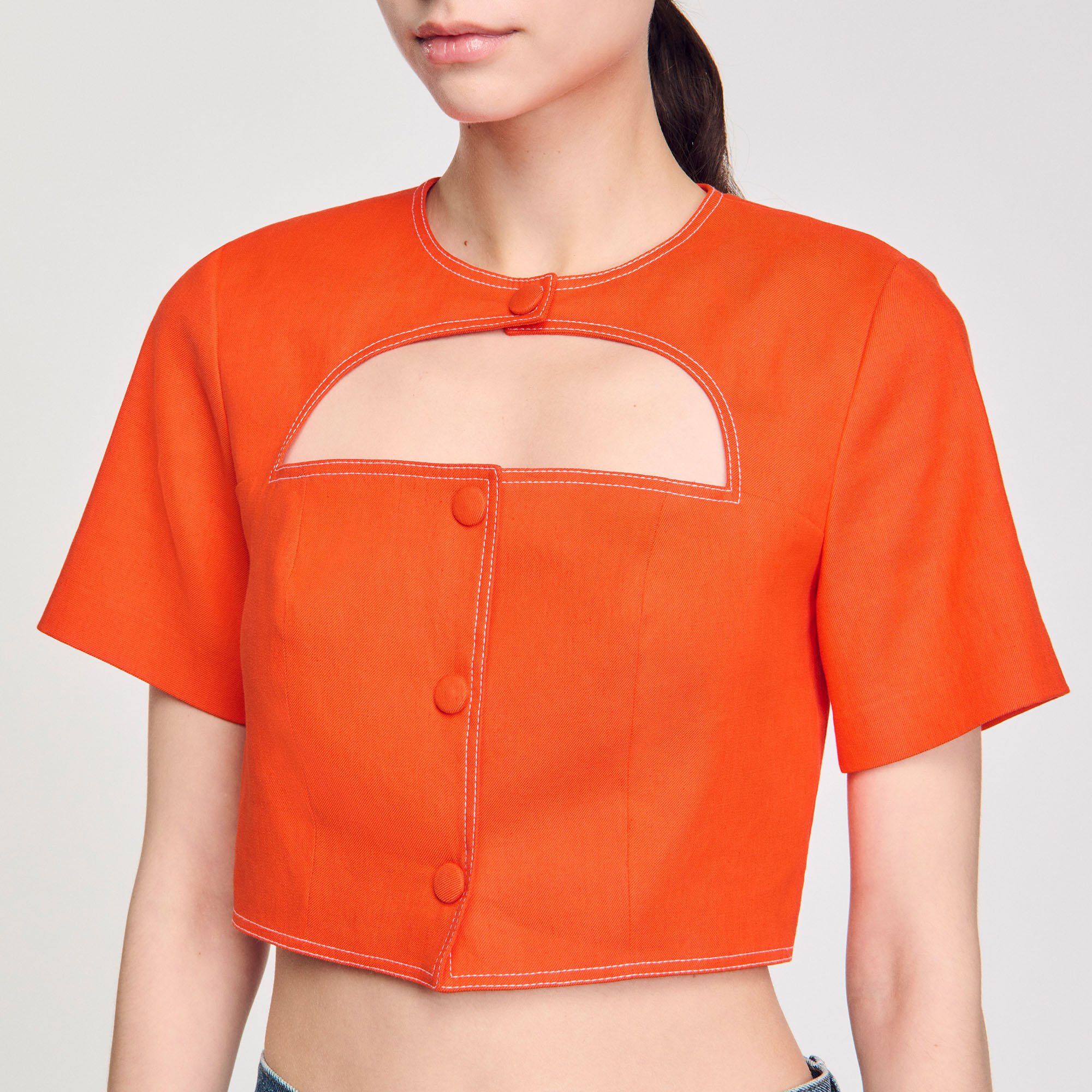 Crop top with cutout design