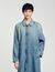 Long faded denim coat