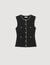 Embellished tweed vest top