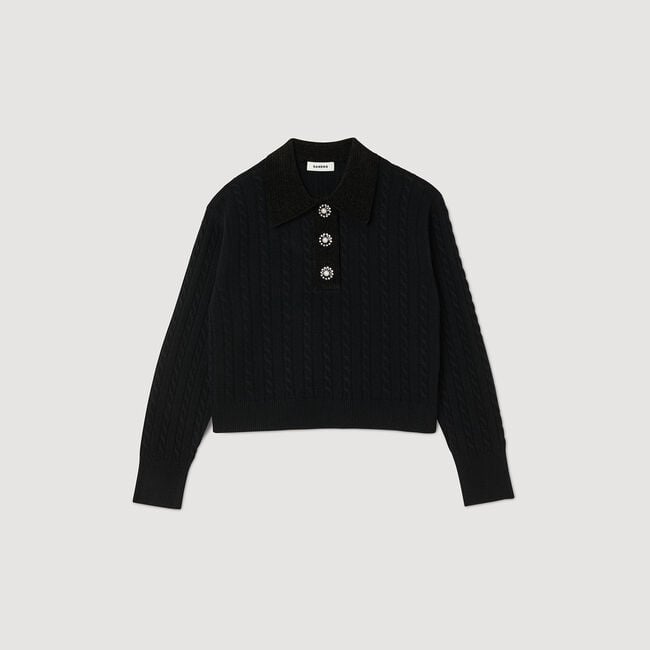 Knit polo neck sweater
