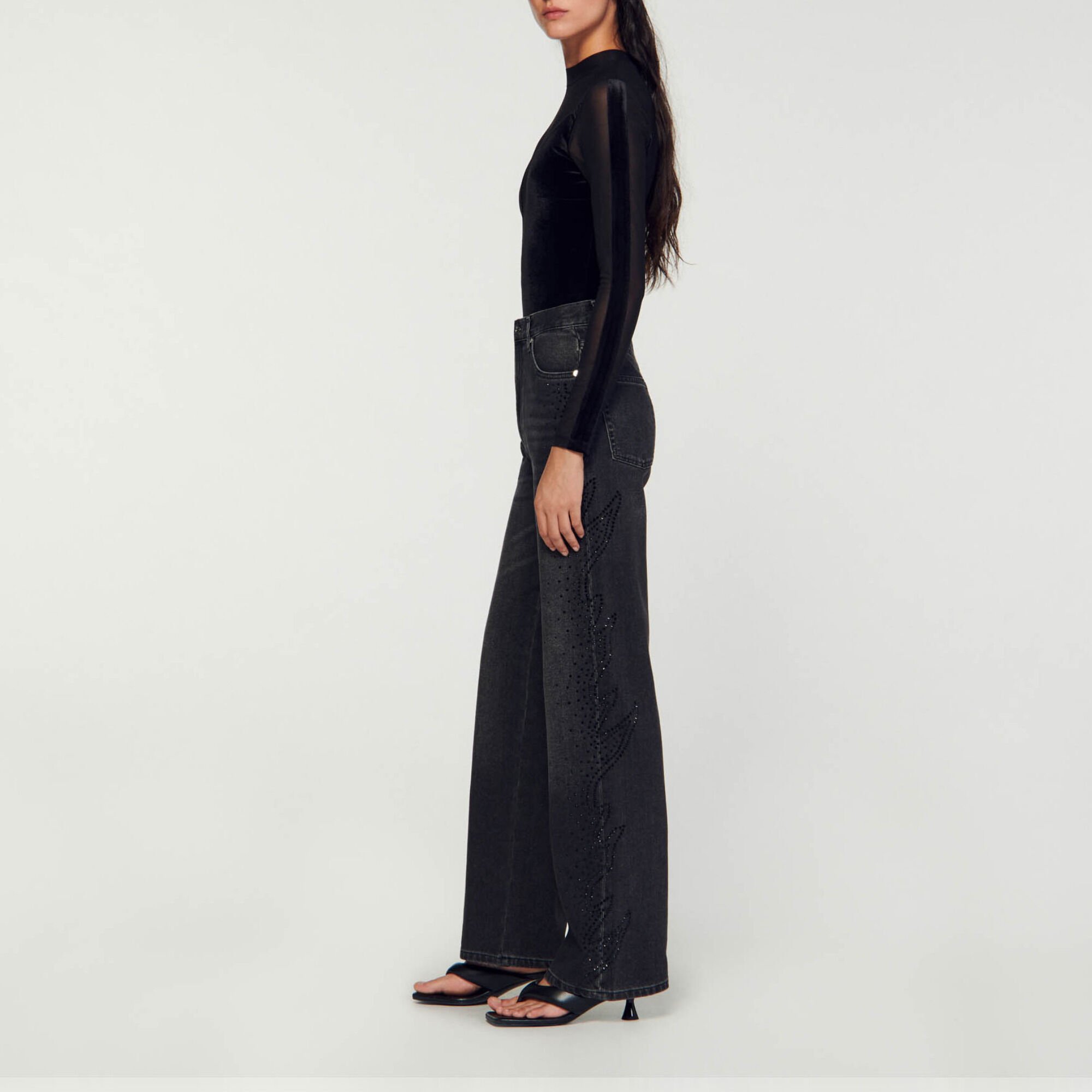 Straight-leg faded jeans