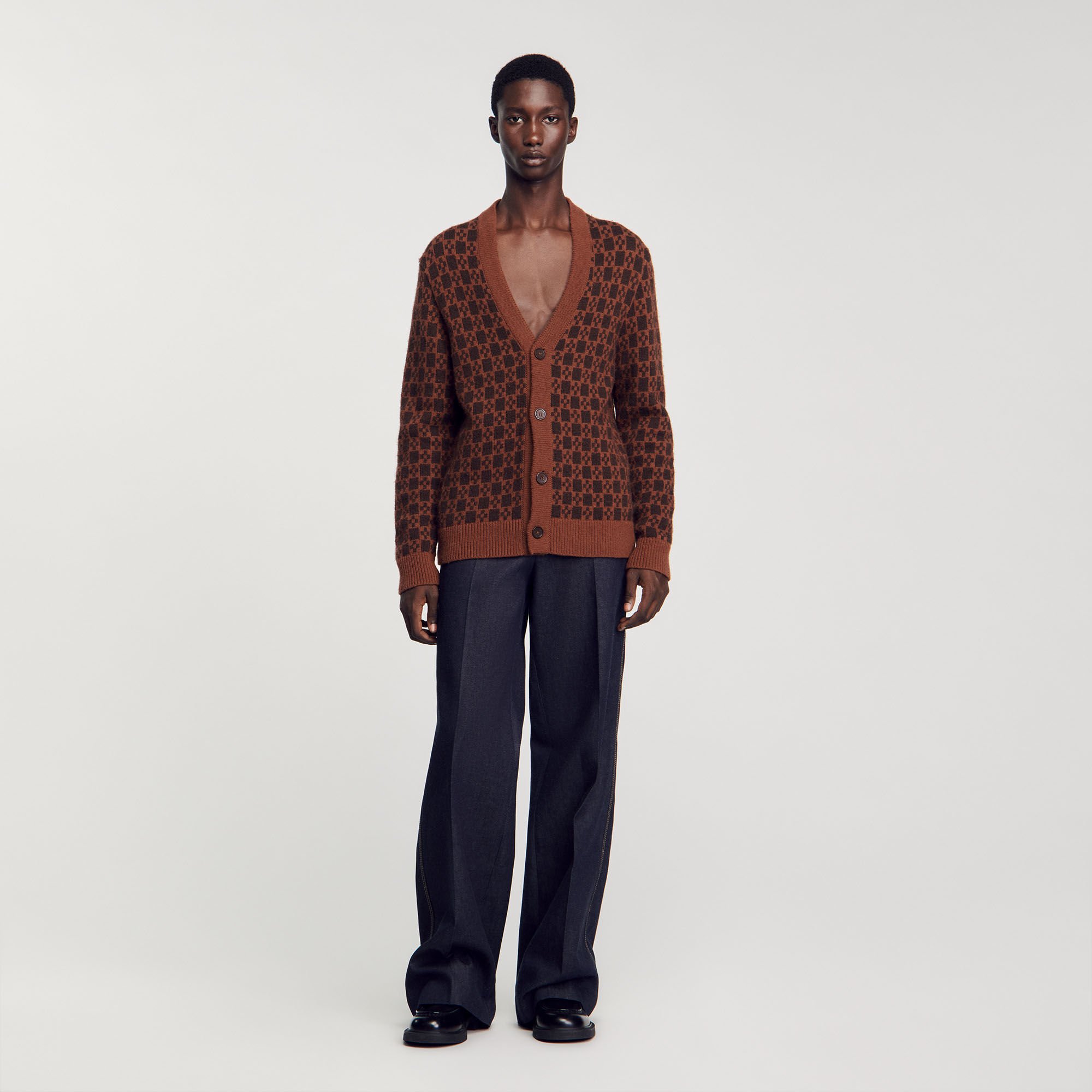 Jacquard square cross pattern