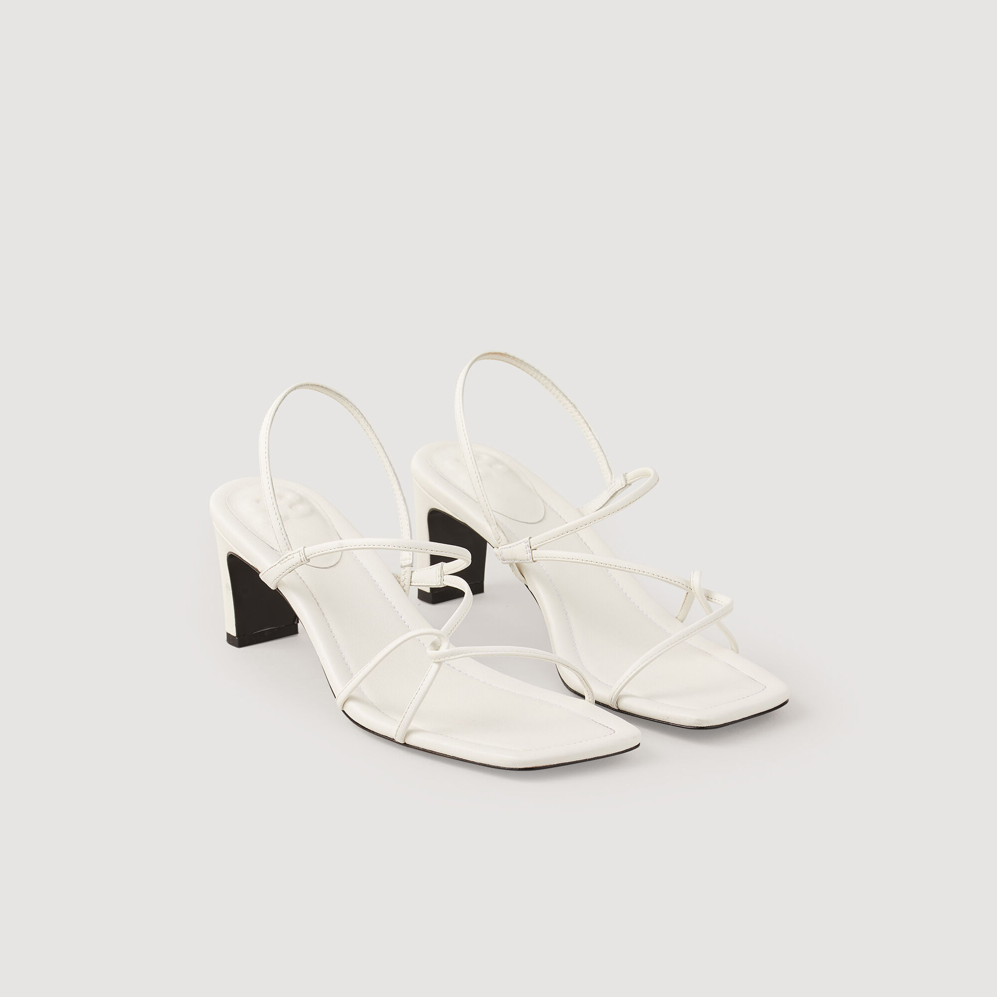 Strappy Sandals white / beige For Women | Sandro Paris