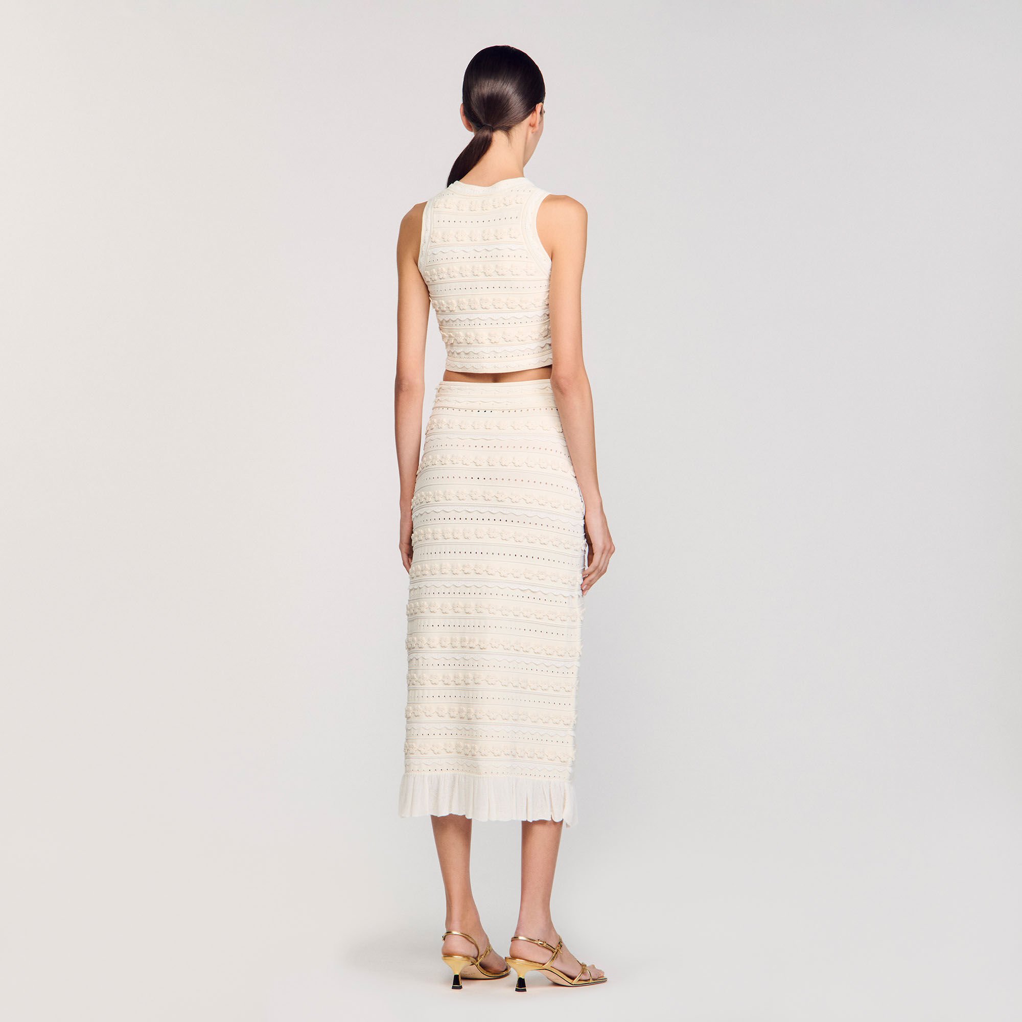 Maxi skirt with crochet detailing