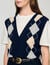 Argyle layered effect sweater