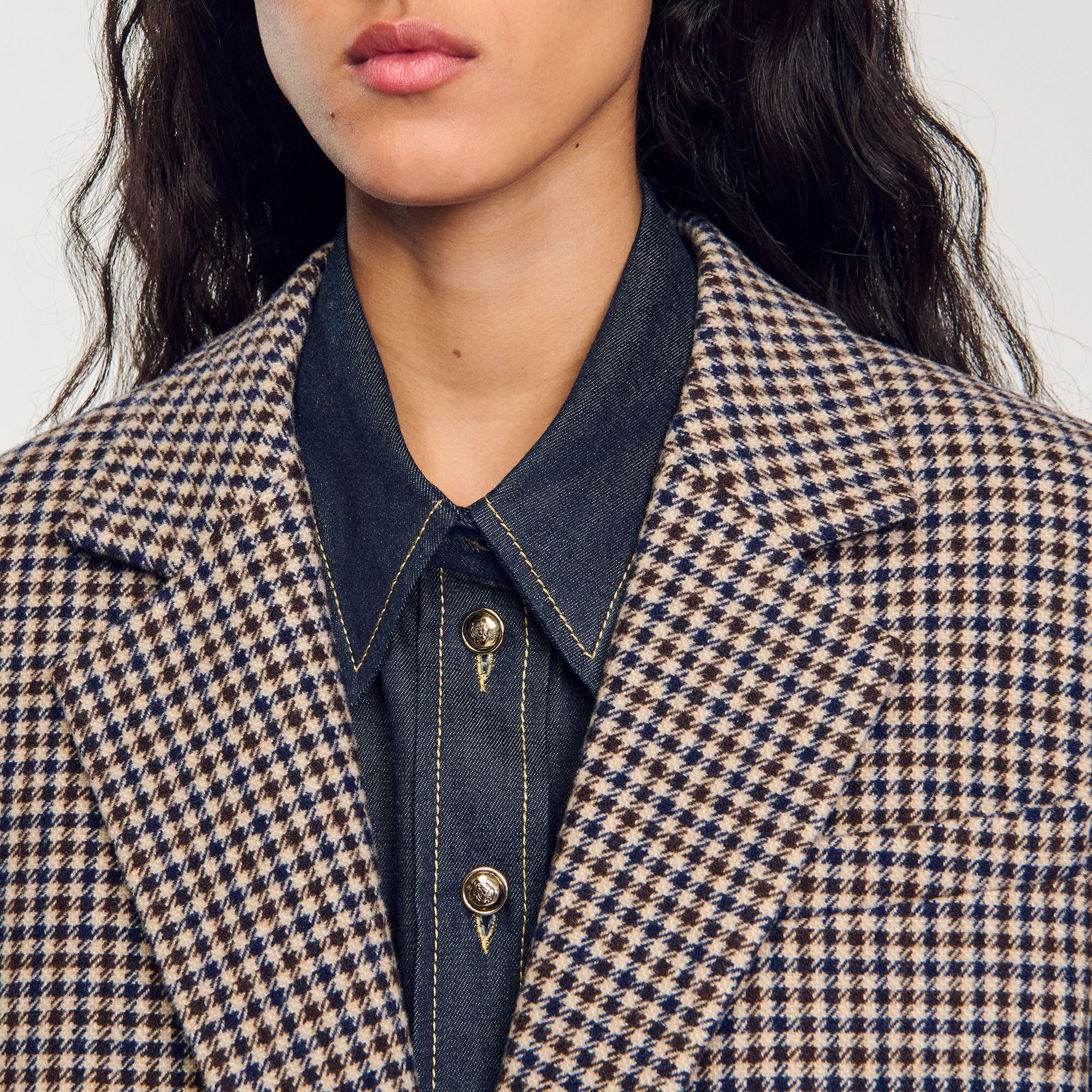 Small-check suit jacket