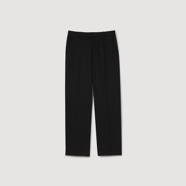 Wide-leg wool trousers