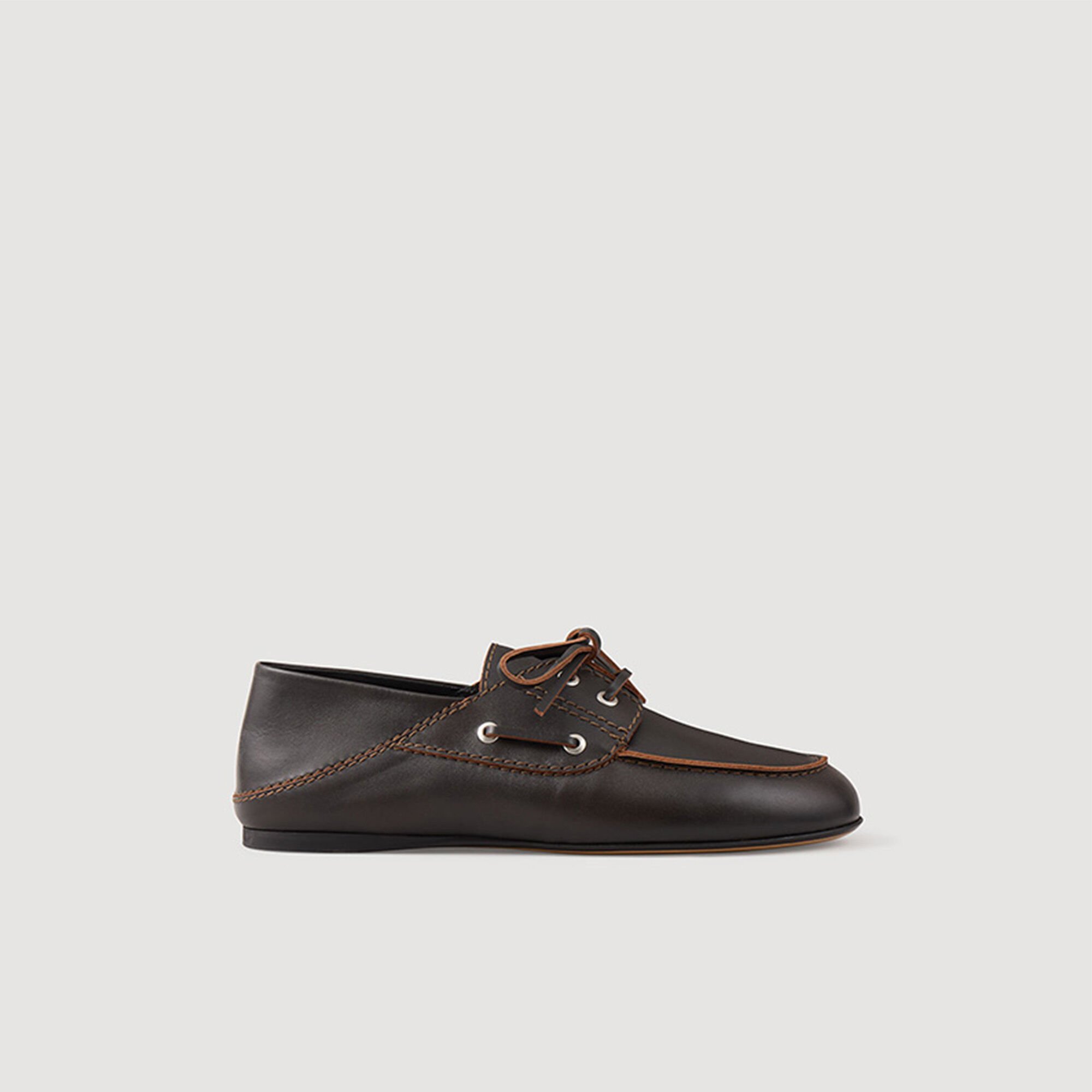 Leather boat shoe loafers