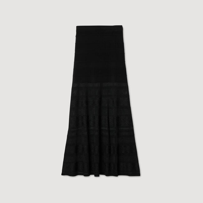 Long decorative knit skirt