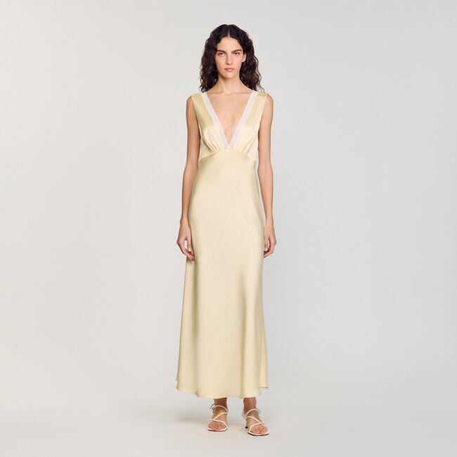 Satin-effect maxi dress