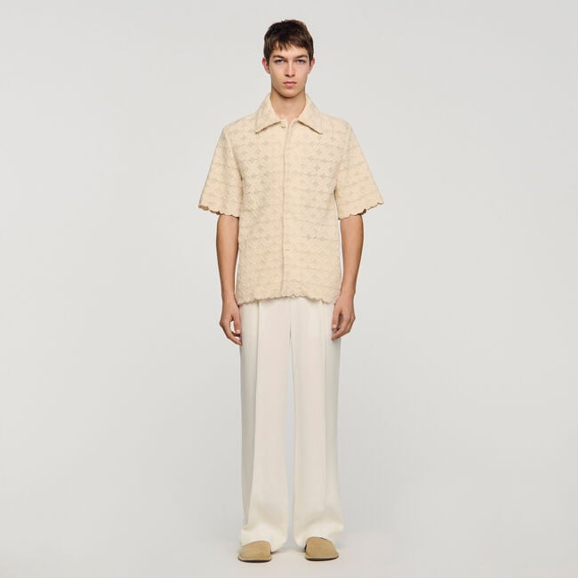 Cotton broderie anglaise shirt - Men | Sandro