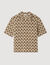 Rope jacquard cardigan shirt