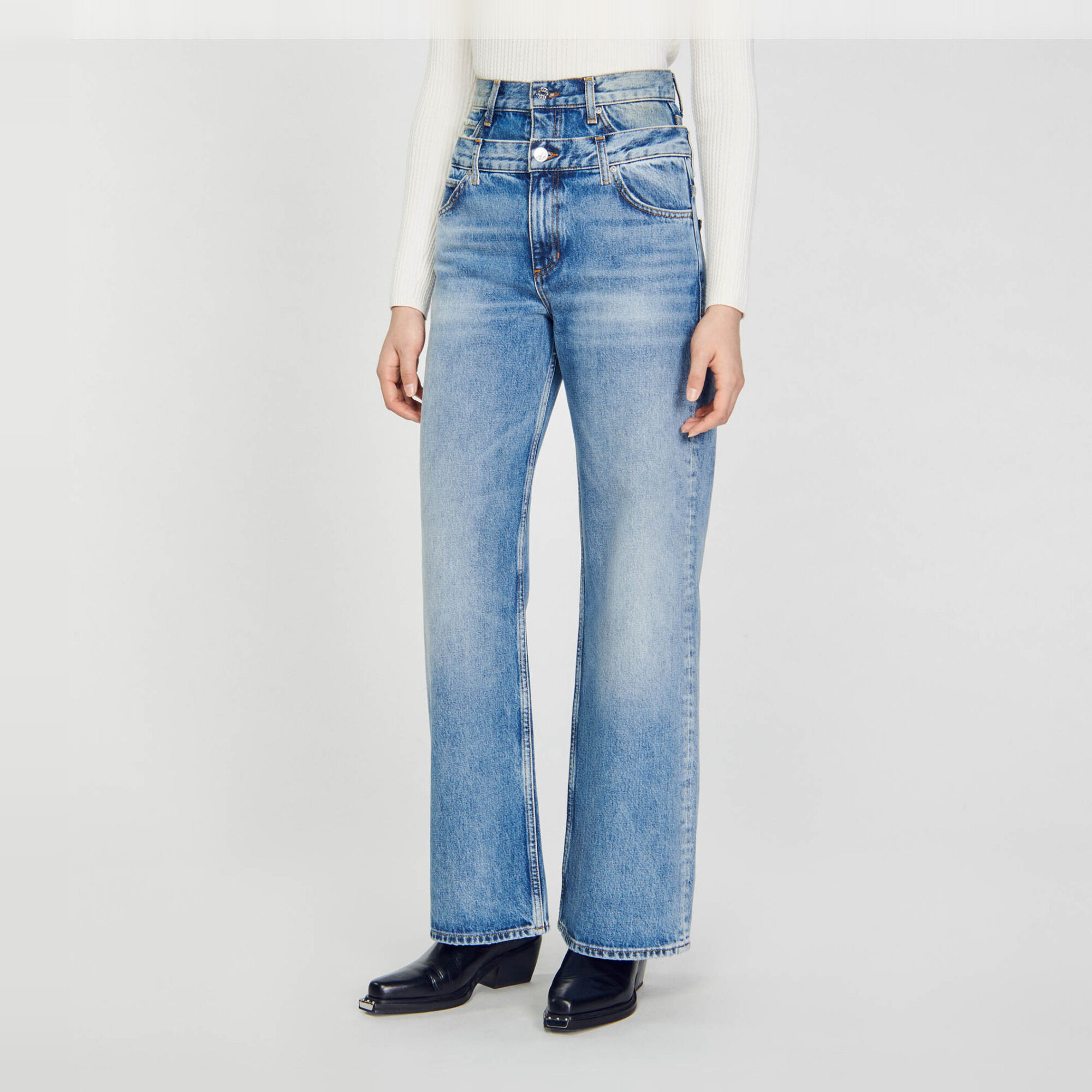 Double-belted jeans