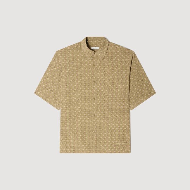 Link print loose-fit shirt