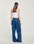 Wide-leg rhinestone jeans