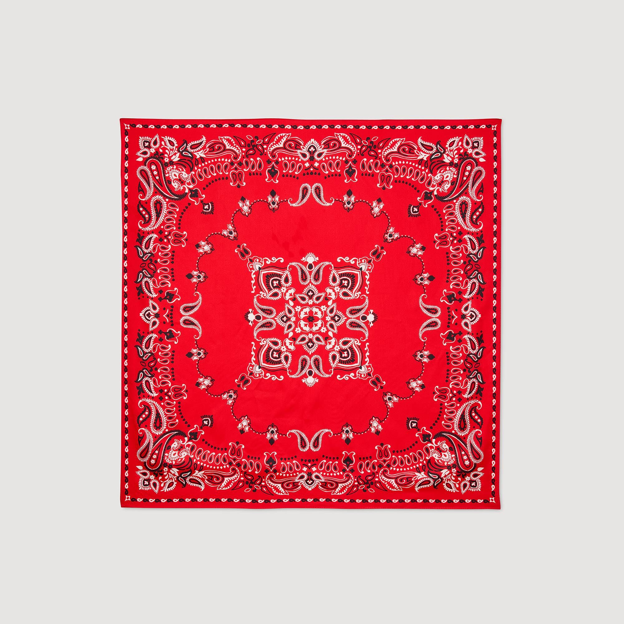 Silk bandana print scarf