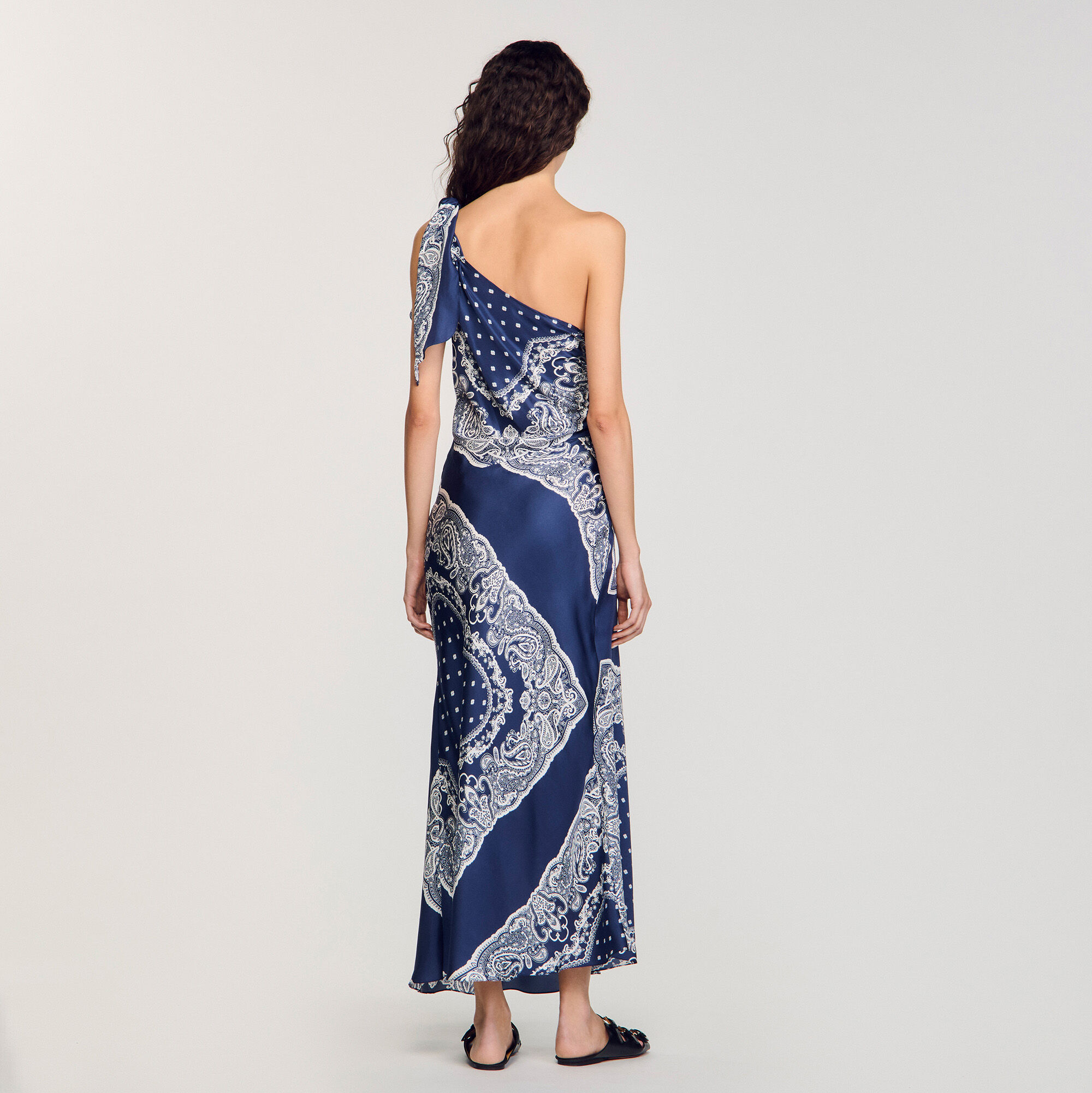 Bandana-print maxi dress blue For Women | Sandro Paris