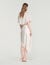 Asymmetrical satin skirt with lace