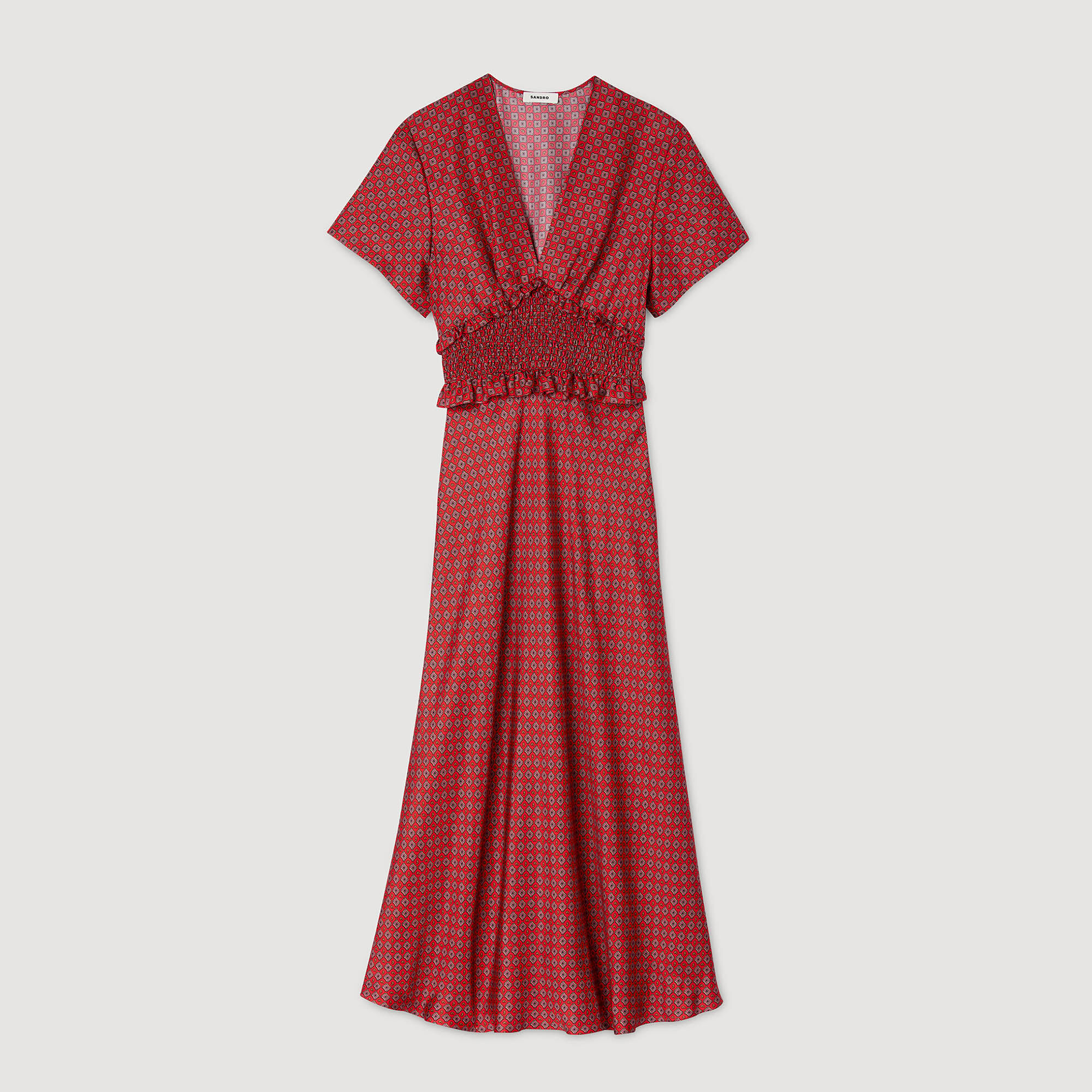 Marbella Panel Printed Dress 赤　M ハーリップトゥ Marbella Panel Printed Dress