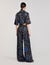 Spiral-print silk trousers