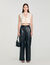 Sleeveless satin crop top
