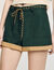 Two-tone drawstring waist shorts