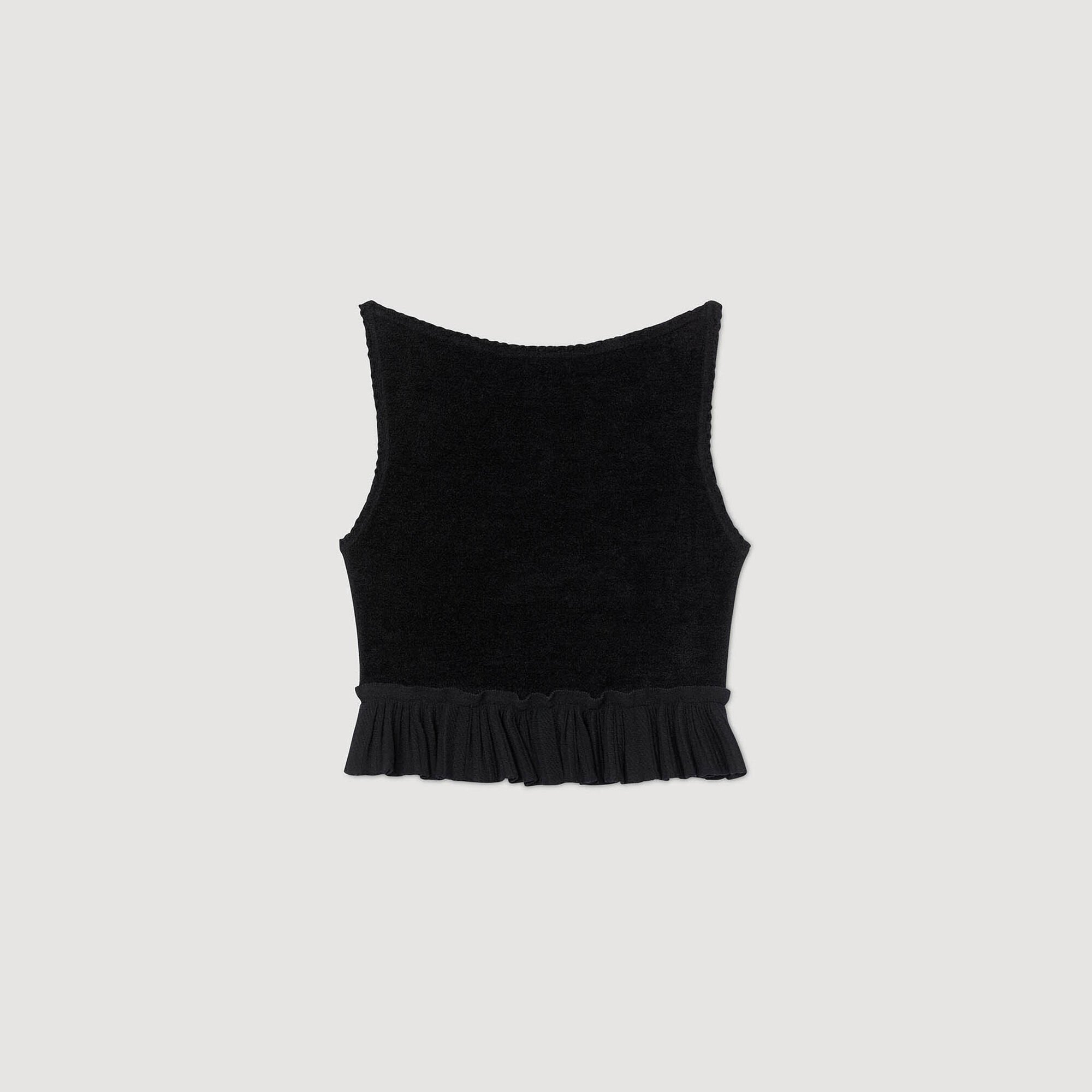 Ruffled knit crop top